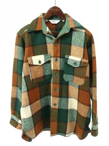 ���� 70��s �ӥ�ơ��� WOOLRICH �������å� �򥿥� �֥饦��ߥ��꡼��ߥۥ磻�� �����å� ���� ������ CPO ����ĥ��㥱�å� / ���L