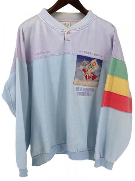 ���� 80's adidas ���ǥ����� �䥿�� OSLO 1952 MELBOURNE 1956 OLYMPIC �����ԥå� �ǥ����� �������åȥ����/ ���M~L����