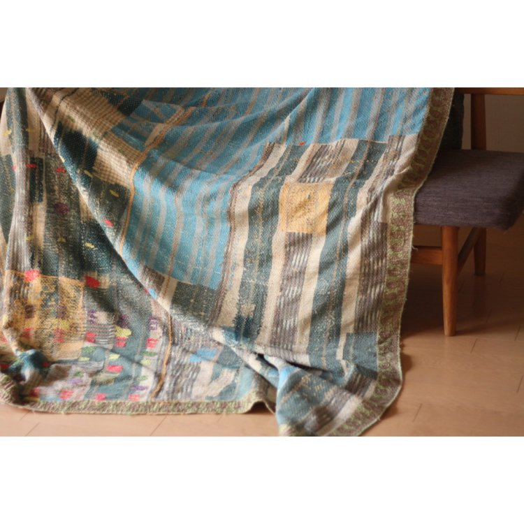 Vintage Kantha Quilt 233×160 - カンタキルト ラリーキルト インド