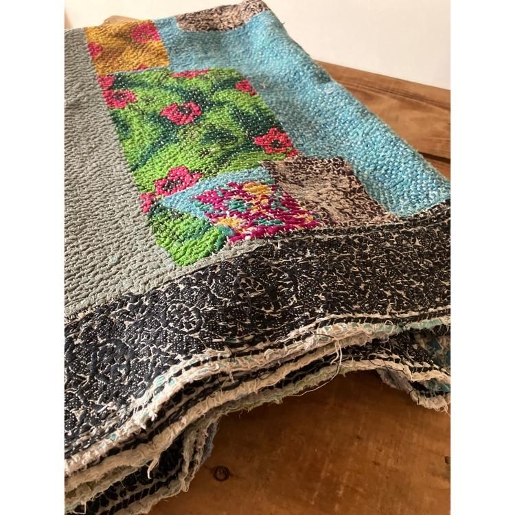 Vintage Kantha Quilt 202×148 - カンタキルト ラリーキルト インド