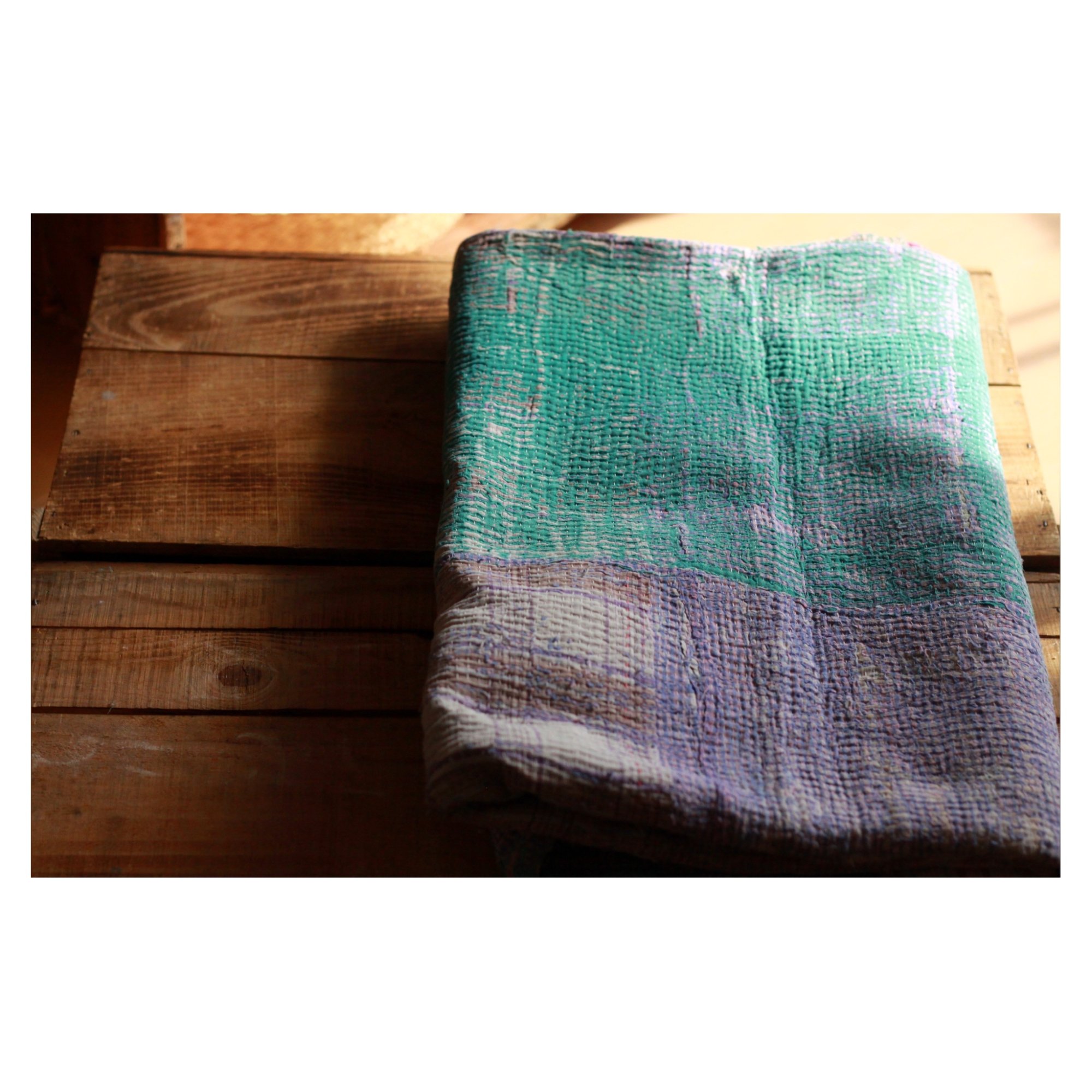 Vintage Kantha Quilt 210×128 - カンタキルト ラリーキルト インド