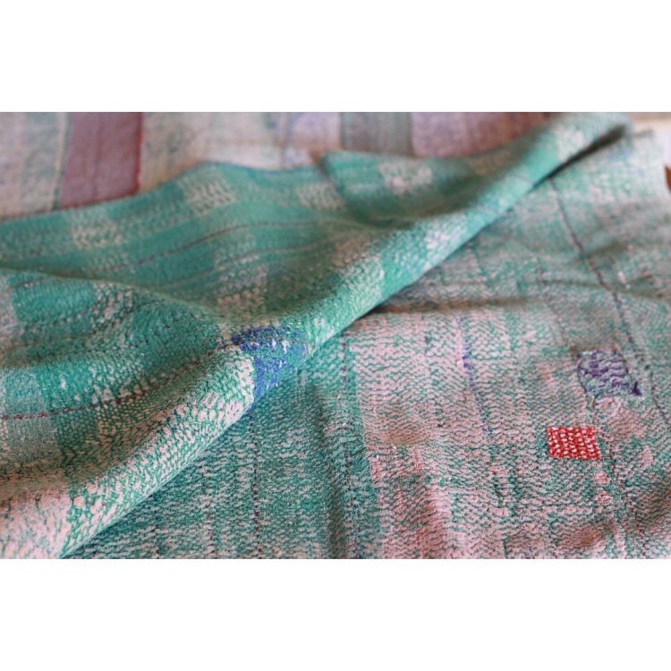 Vintage Kantha Quilt 185×140 - カンタキルト ラリーキルト インド 