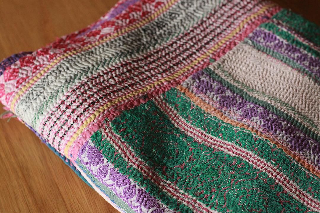 Vintage Kantha Quilt 201×136 - カンタキルト ラリーキルト インド