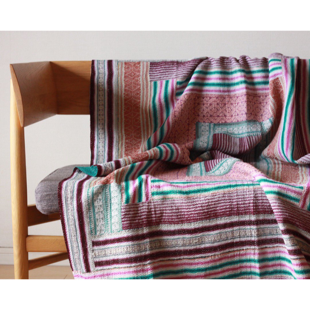Vintage Kantha Quilt 186×115 - カンタキルト ラリーキルト インド
