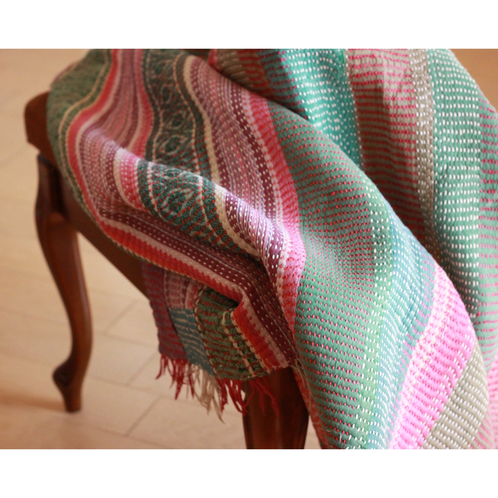 Vintage Kantha Quilt　152×123 【10%OFF】 - カンタキルト ラリーキルト インド刺繍キルト通販専門店 【A  Little Fable】