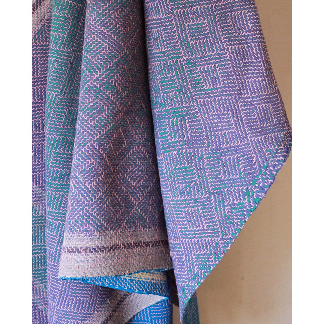 Vintage Kantha Quilt 184×113 - カンタキルト ラリーキルト インド 