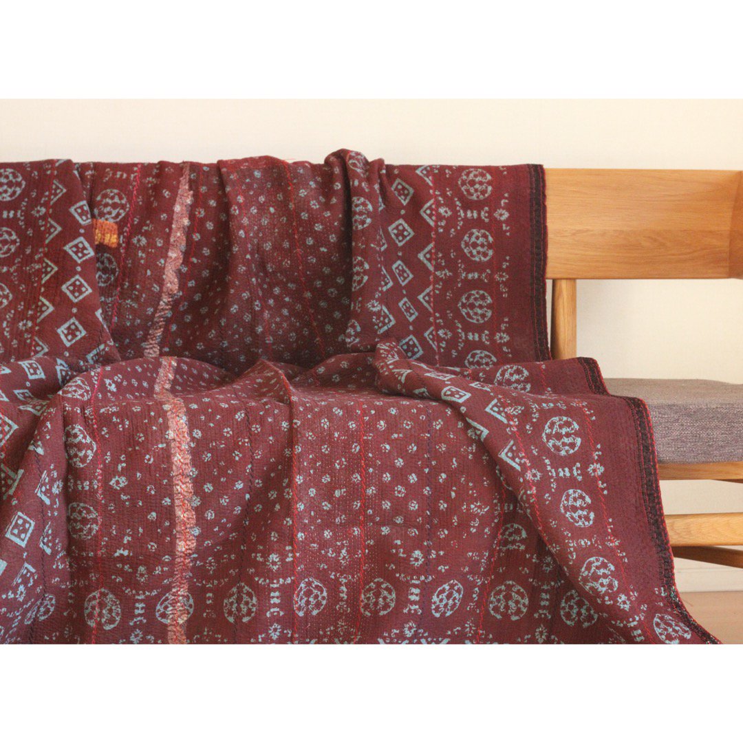 Vintage Kantha Quilt 195×134 - カンタキルト ラリーキルト
