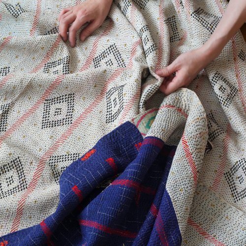 Vintage White Kantha Quilt213159