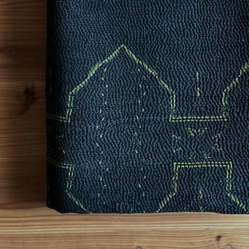 Vintage Blackdye Kantha Quilt 223×166 - VINTAGE KANTHA QUILT