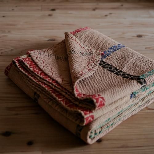 Vintage Overdye Kantha Quilt 224×145 - VINTAGE KANTHA QUILT