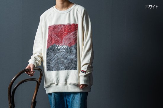 NANGA】ECO HYBRID CONTOUR MAP LOGO SWEATSHIRT/エコ ハイブリッド