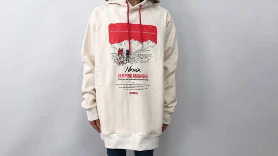 【NANGA】ECO HYBRID CAMPING MANNERS PRINT HOODIE - SWEAT-スウェット-｜公式オンラインショップ