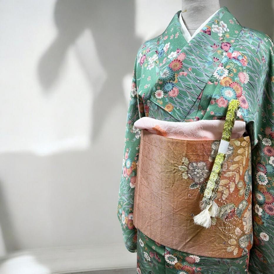 本加賀型友禅露芝×菊・梅模様 小紋着物 - 綾 RYO 着物レンタル・販売