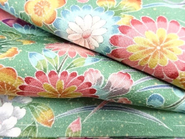 本加賀型友禅露芝×菊・梅模様 小紋着物 - 綾 RYO 着物レンタル・販売