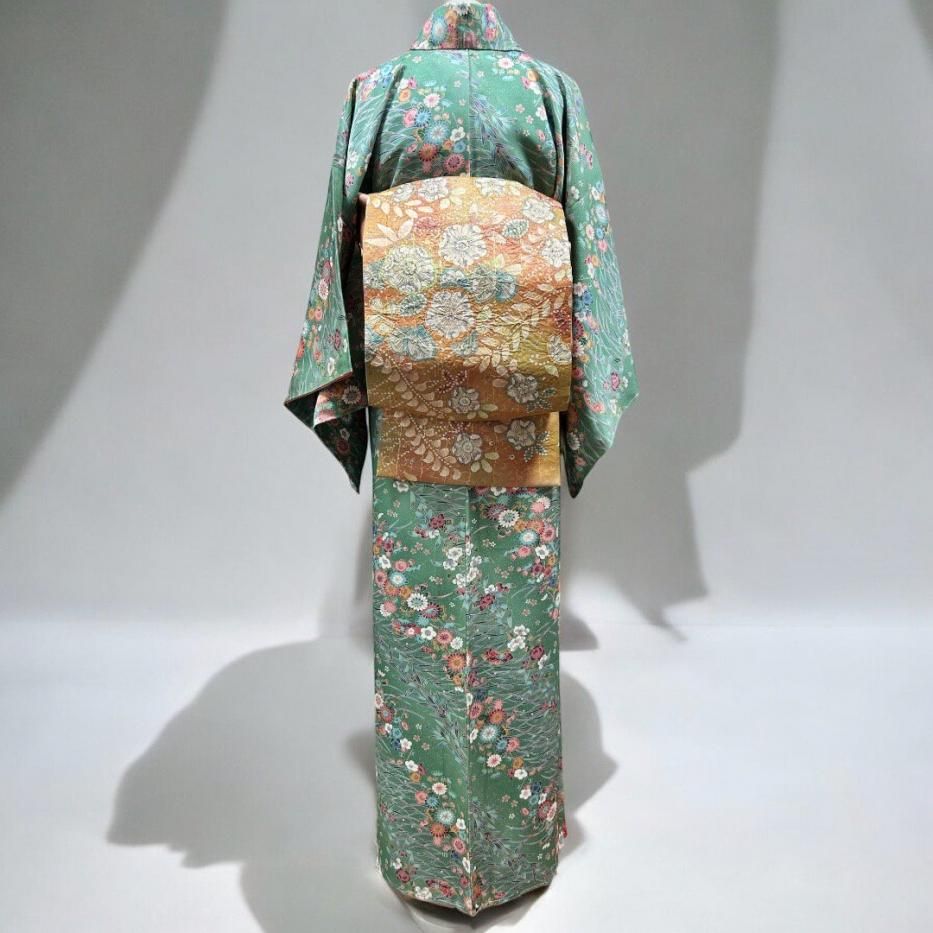 本加賀型友禅露芝×菊・梅模様 小紋着物 - 綾 RYO 着物レンタル・販売