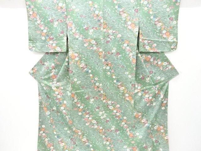 扇地紋　菊花　萩　松竹梅　芝草　付け下げ　着物　112a p 扇地紋 菊花 萩 松竹梅 芝草 付け下げ 着物 112a pの通販 by