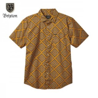 BRIXTON/ブリクストン CHARTER PRINT SS WVN/ショートスリーブシャツ・MEDAL BRONZE/BLACK/TAN