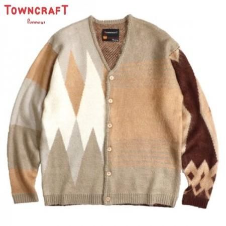 TOWNCRAFT/タウンクラフト SHAGGY JACQUARD CARDIGAN/カーディガン