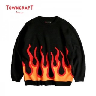TOWNCRAFT/󥯥ե JACQUARD CREW KNIT/롼ͥå˥åȡChicano-Black(Red)