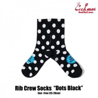 COOKMAN/åޥ Rib Crew Socks/åDots Black