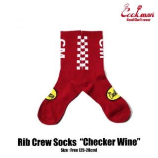 COOKMAN/åޥ Rib Crew Socks/åChecker Wine