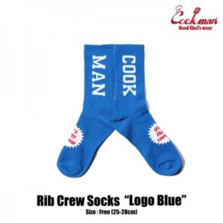 COOKMAN/åޥ Rib Crew Socks/åLogo Blue