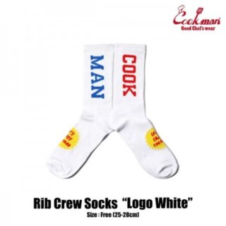COOKMAN/åޥ Rib Crew Socks/åLogo White