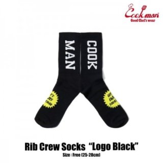 COOKMAN/åޥ Rib Crew Socks/åLogo Black