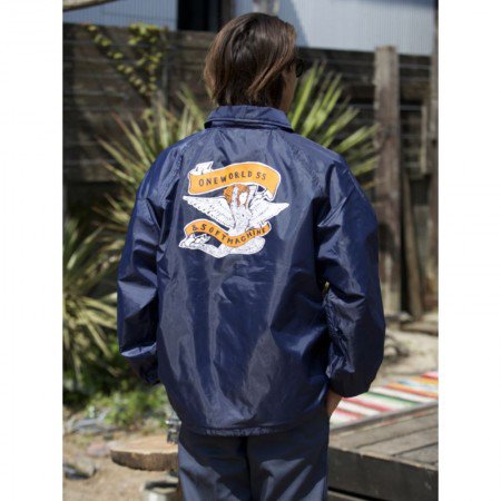 ONEWORLD x SOFTMACINE x BLUCO / ONE WORLD ANGEL COACH JACKET コーチジャケット・NAVY  - 【FREEWAY】フリーウェイ 茨城県坂東市にあるセレクトショップ