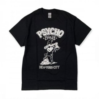 PSYCHO CYCLES/륺 AXE & SKULLS SS TEE/TġBLACK