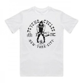 PSYCHO CYCLES/륺 GRIN SS TEE/TġWHITE