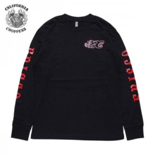 CALIFORNIA CHOPPERS / LOGO LS TEE 󥰥꡼TġBLACK