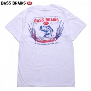 BASS BRAINS/Х֥쥤 REEDS POCKET TEE/TġWHITE