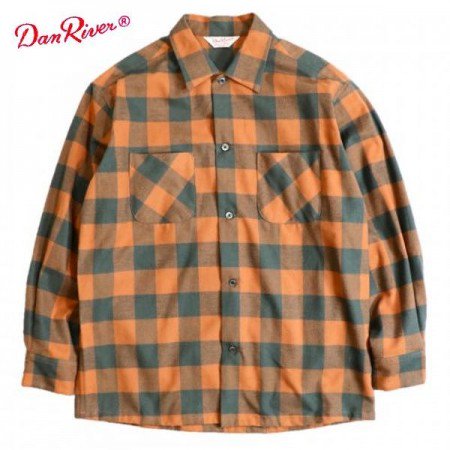 DAN RIVER / ダンリバー FLANNEL DAN-CHECK BOX SHIRTS / チェックシャツ・MUSTARD