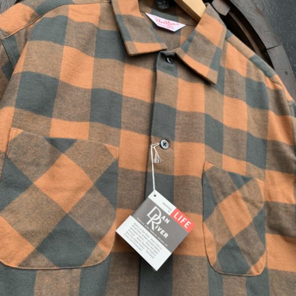 DAN RIVER / ダンリバー FLANNEL DAN-CHECK BOX SHIRTS / チェックシャツ・MUSTARD