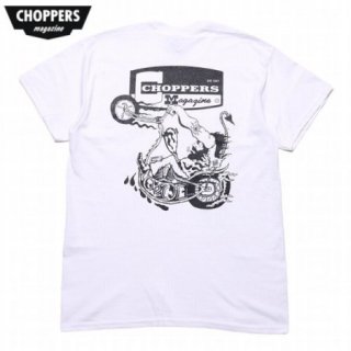 CHOPPERS MAGAZINE/åѡޥ CHOPPER WHEELIE POCKET SS TEE/TġWHITE