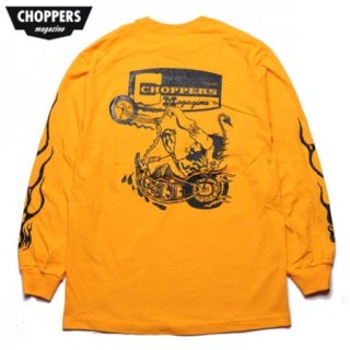 CHOPPERS MAGAZINE/åѡޥ CHOPPER WHEELIE LS TEE/󥰥꡼TġGOLD