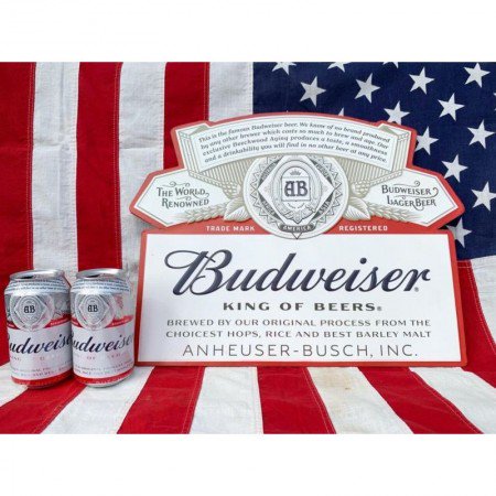 BUDWEISER/バドワイザー EMBOSSED METAL SIGN 