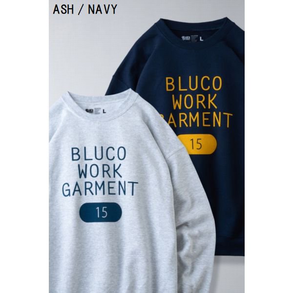 BLUCO ブルコ　スエットシャツ　-Embroidery- アッシュ　L