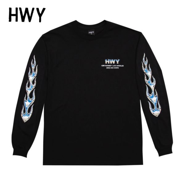 HWY/ハイウェイ CHROME LS T-SHIRT/ロングスリーブTシャツ・BLACK