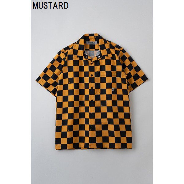 BLUCO/ブルコ CHECKER FLAG 半袖SHIRT マスタード L - シャツ