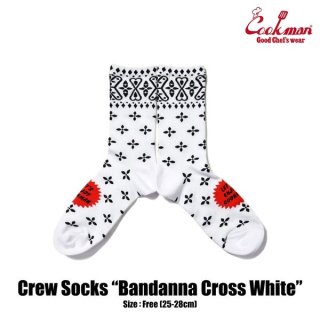 COOKMAN/åޥ Crew Socks/åBandanna Cross White
