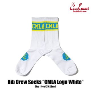 COOKMAN/åޥ Rib Crew Socks/åCMLA logo White