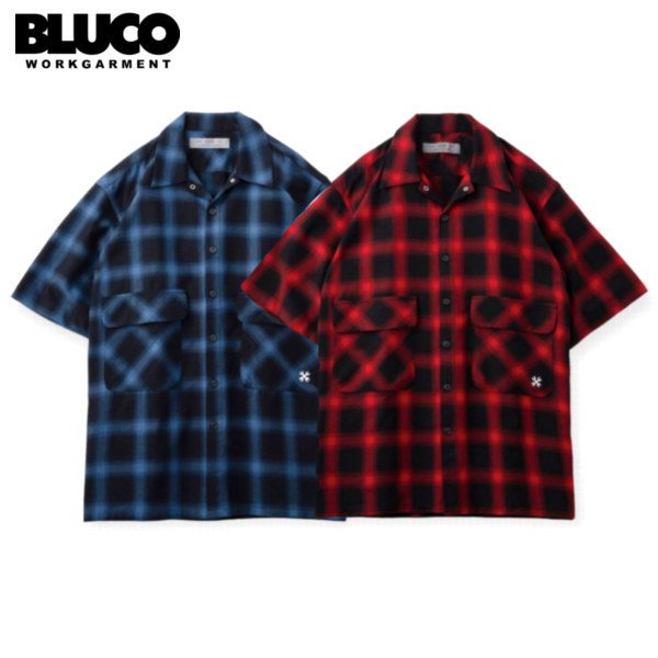 BLUCO OMBRE BIG POCKET SHIRT S/S | 半袖オンブレーチェックシャツ - 【FREEWAY】  茨城県坂東市にあるセレクトショップ