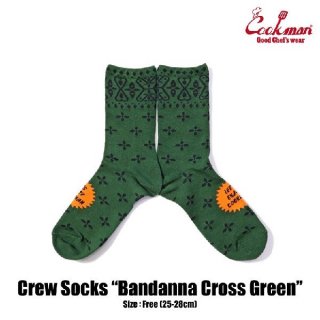 <img class='new_mark_img1' src='https://img.shop-pro.jp/img/new/icons15.gif' style='border:none;display:inline;margin:0px;padding:0px;width:auto;' />COOKMAN/åޥ Crew Socks/å 233-43170Bandanna Cross Green