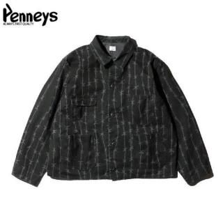 <img class='new_mark_img1' src='https://img.shop-pro.jp/img/new/icons15.gif' style='border:none;display:inline;margin:0px;padding:0px;width:auto;' />PENNEY'S/ڥˡ PRINTED ENGINEER SHORT JACKET/󥸥˥㥱å PN25S01300BARBED WIRE(BLACK)