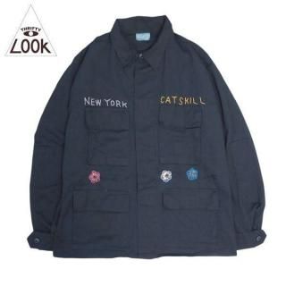 <img class='new_mark_img1' src='https://img.shop-pro.jp/img/new/icons15.gif' style='border:none;display:inline;margin:0px;padding:0px;width:auto;' />THRIFTY LOOK / MEMORIAL HAND EMBROIDERY BDU FATIGUE JACKET ɽեƥ㥱å TL25S00800BLACK