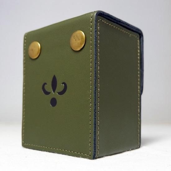 本革】デッキケース・蓮・ダークグリーン