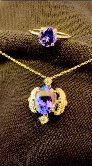 Tanzanite with  Diamond  Platinum Jewelry - HIRO EAGLE