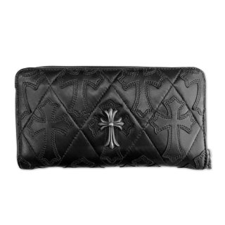 CHROME HEARTS CEMETERY CROSS WITH CH SMALL CROSS REC WALLET